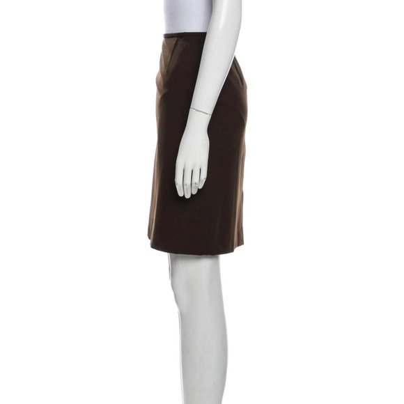 Lafayette 148 New York Womens Designer Brown Kick Pleat Skirt SIZE 6 - Picture 11 of 11